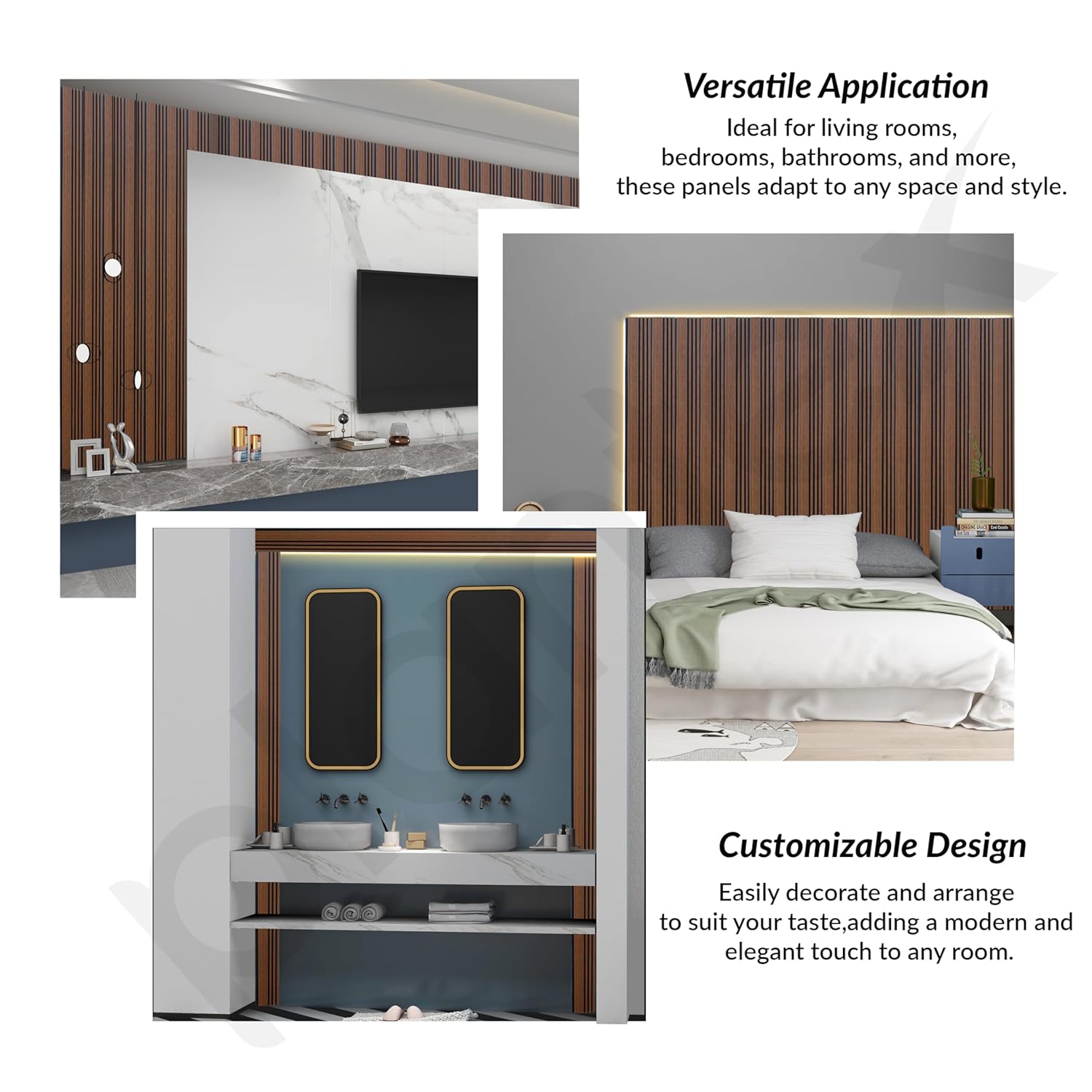 Plantex Wall Panels/Wooden Louvers Panel for Wall 8 Feet/Charcoal Panel for Interior Wall Dรฉcor/3D Wall Panel - Pack of 3 Covers - 9 Sq. Ft, Size-5 Inch x 8 Feet (Wooden - Modern Strip) - Image 5