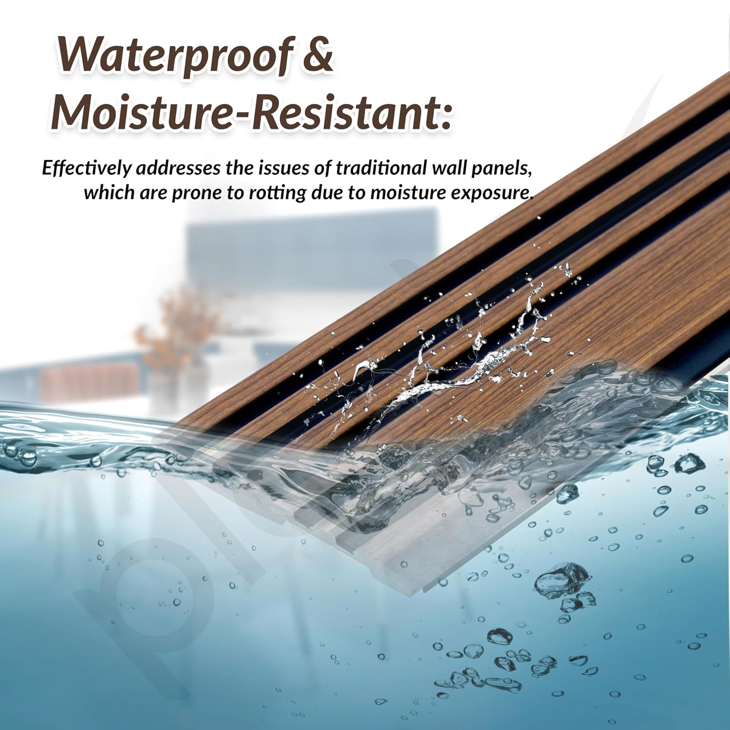 Plantex Wall Panels/Wooden Louvers Panel for Wall 8 Feet/Charcoal Panel for Interior Wall Dรฉcor/3D Wall Panel - Pack of 3 Covers - 9 Sq. Ft, Size-5 Inch x 8 Feet (Wooden - Modern Strip) - Image 4