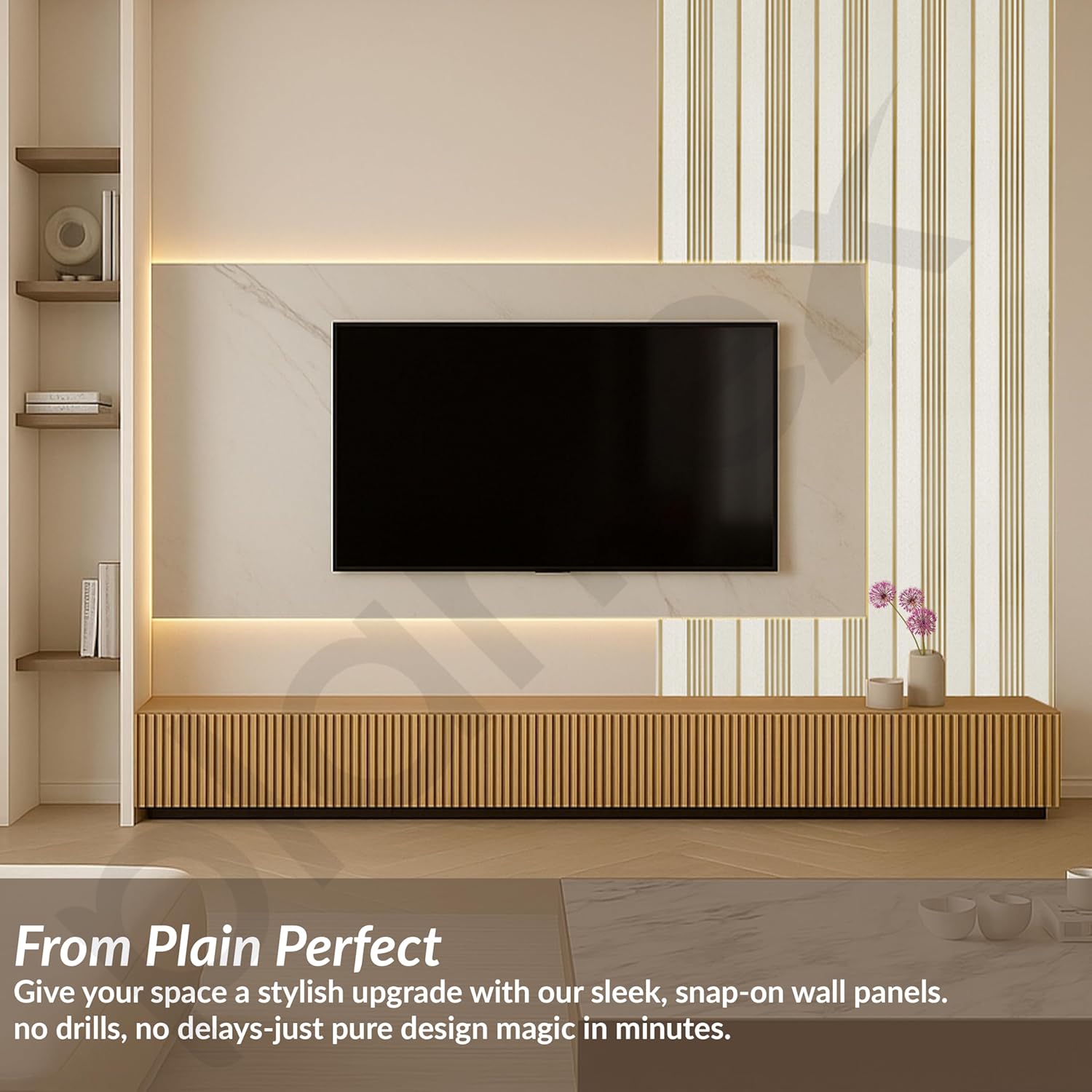 Plantex Louvers Panel for Wall/8 Feet Wall Panels/3D Charcoal Panel for Interior Walls Dรฉcor - Pack of 3 Covers - 24 Sq. Ft, Size-1 Feet x 8 Feet (YD-1202) - Image 4