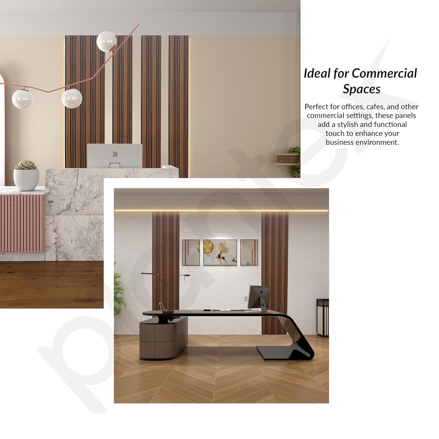 Plantex Wall Panels/Wooden Louvers Panel for Wall 8 Feet/Charcoal Panel for Interior Wall Dรฉcor/3D Wall Panel - Pack of 3 Covers - 9 Sq. Ft, Size-5 Inch x 8 Feet (Wooden - Modern Strip) - Image 3