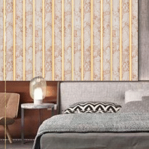 Elegant Beige Luxury Finish Charcoal Louvers/Panel 8 ft x 5 inch - mm | Ideal for Living Room, Bed Room, Feature Wall, Office | 43019