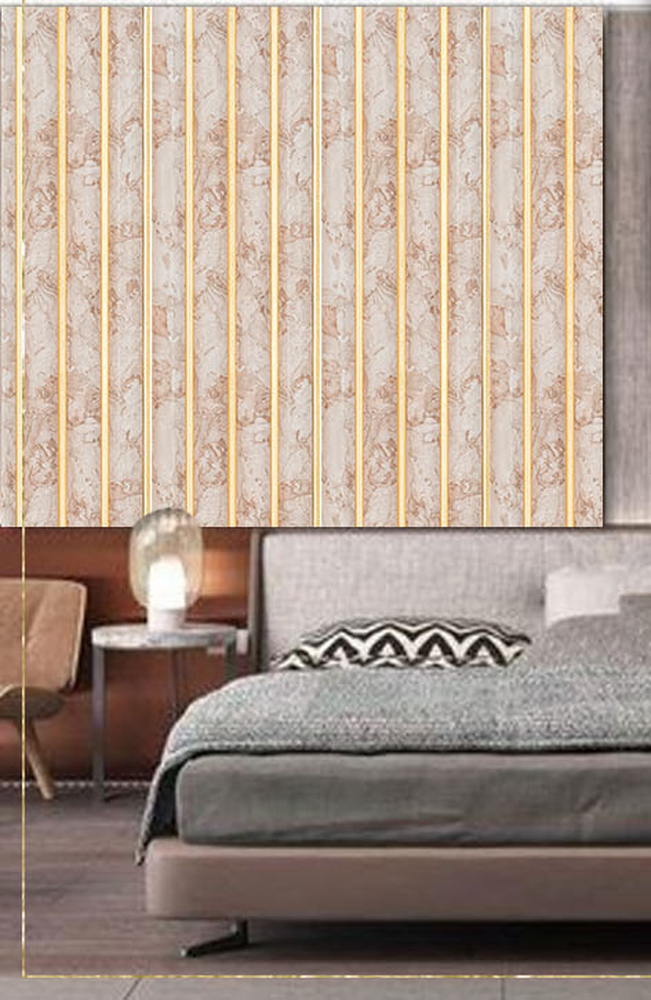 Elegant Beige Luxury Finish Charcoal Louvers/Panel 8 ft x 5 inch - mm | Ideal for Living Room, Bed Room, Feature Wall, Office | 43019