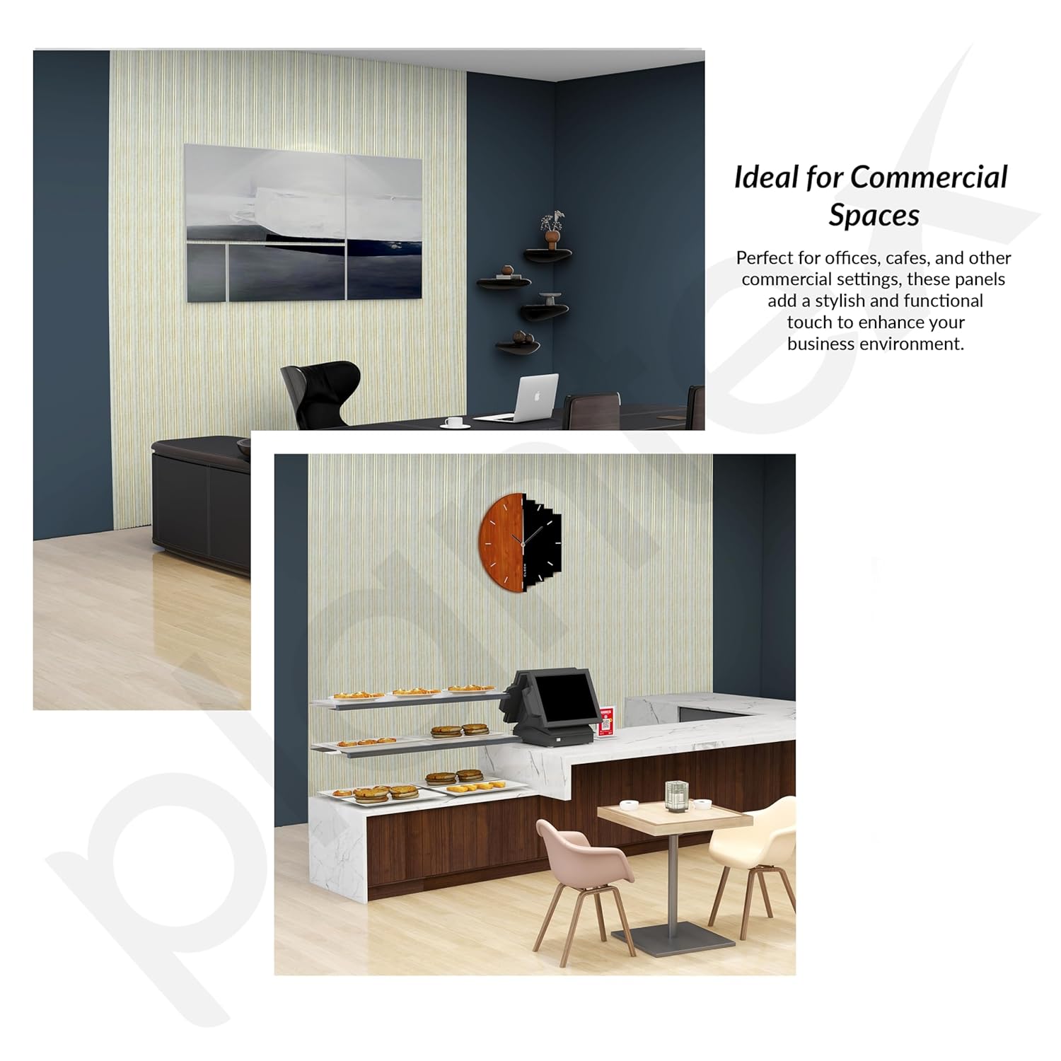 Plantex Louvers Panel for Wall/8 Feet Wall Panels/3D Charcoal Panel for Interior Walls Décor - Pack of 7 Covers - 22 Sq. Ft, Size-5 Inch x 8 Feet (Ivory Gold) - Image 4