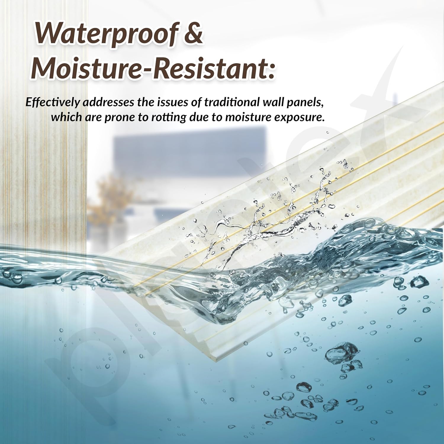 Plantex Louvers Panel for Wall/8 Feet Wall Panels/3D Charcoal Panel for Interior Walls Décor - Pack of 7 Covers - 22 Sq. Ft, Size-5 Inch x 8 Feet (Ivory Gold) - Image 5